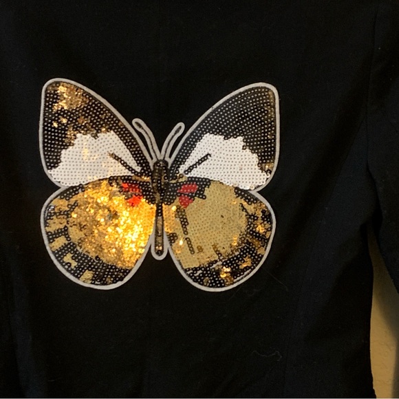 Hipchik Couture Blazer Jacket Sequin Butterfly Size XS/S Approx 2 4 17”x24” - Picture 5 of 16